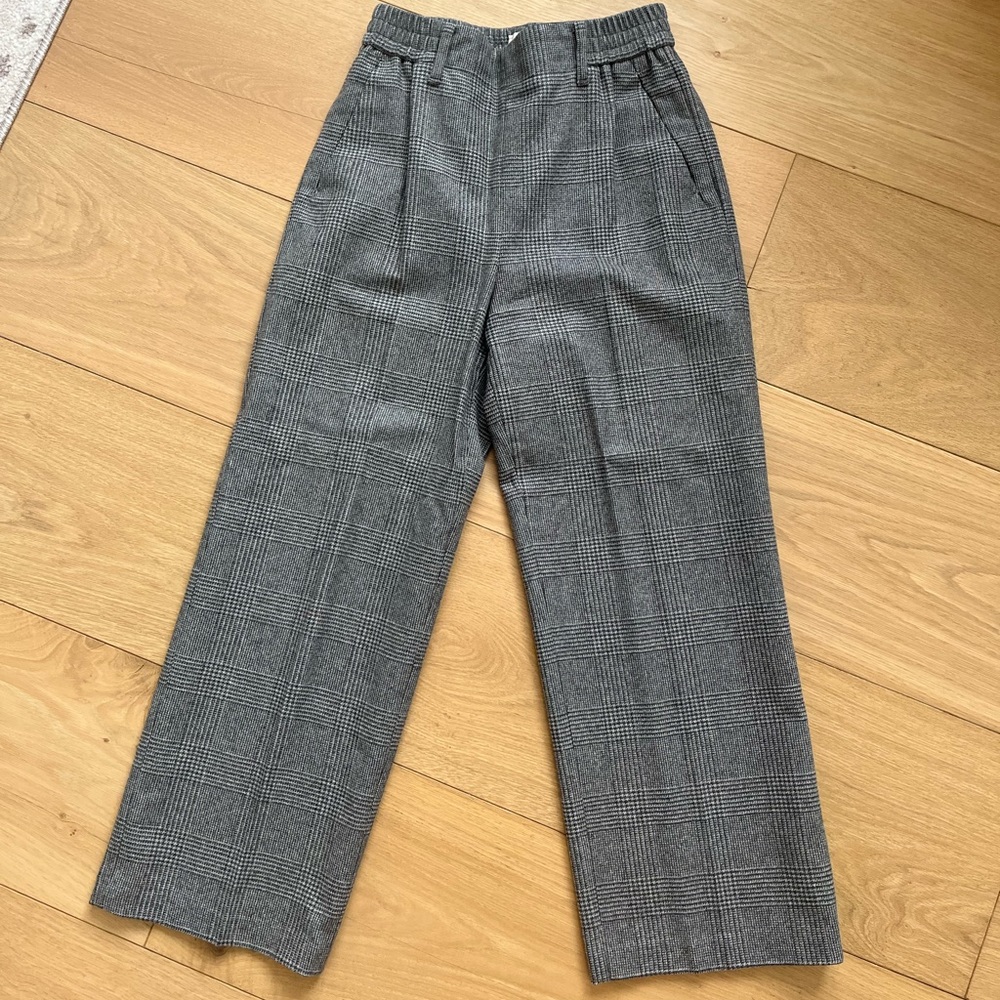 Wilfred wool blend plaid trousers size S